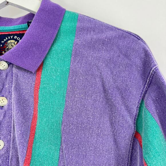 vintage 90s striped polo shirt Salty Dog Gant M - Picture 5 of 6